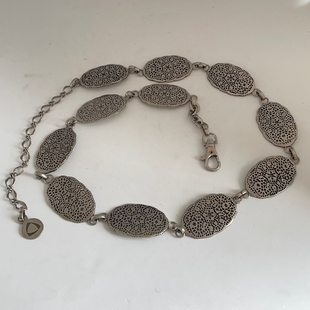 Silver Filigree Link Belt 40” Bohemian Boho